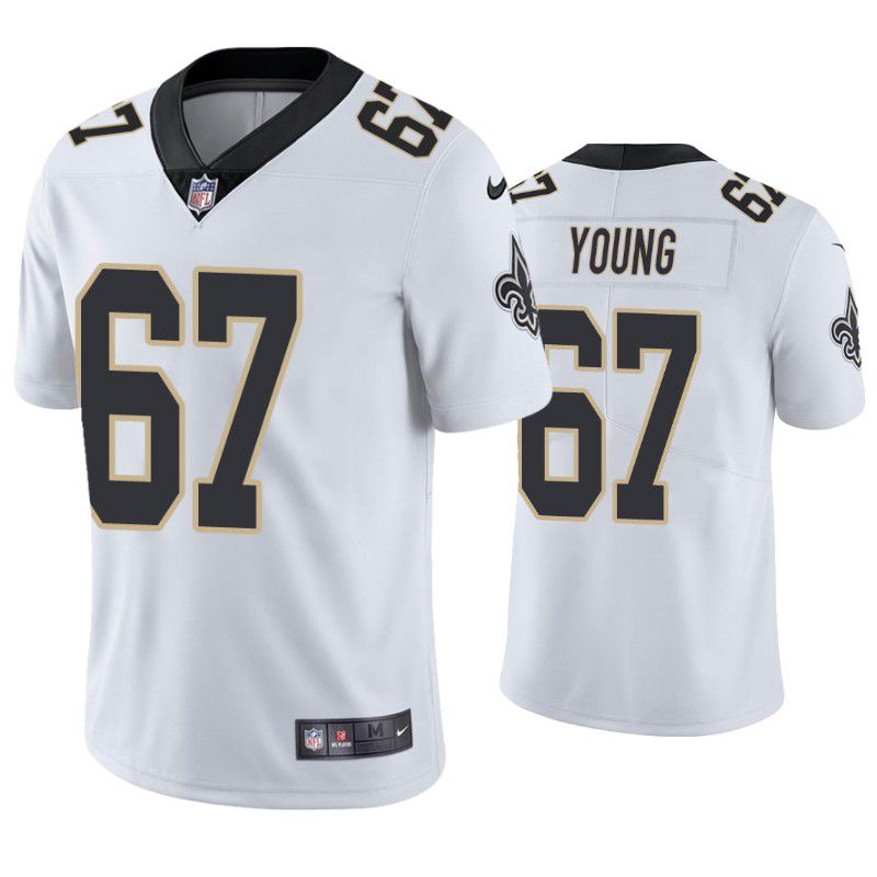 Men New Orleans Saints #67 Landon Young Nike White Limited NFL Jersey